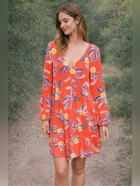 Old Navy Tropical Floral  Tropical Hawaiian Vacation Midi Dress. Size L.